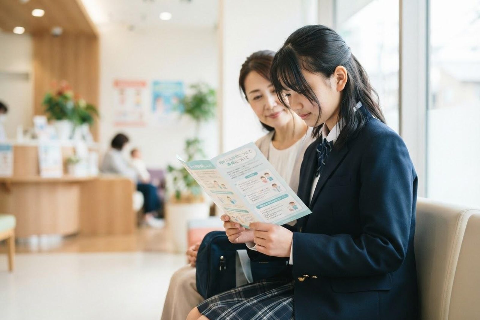 中高生の女子（顔は控えめ）