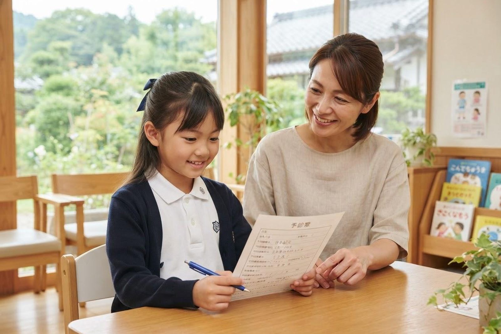 小学生と予診票