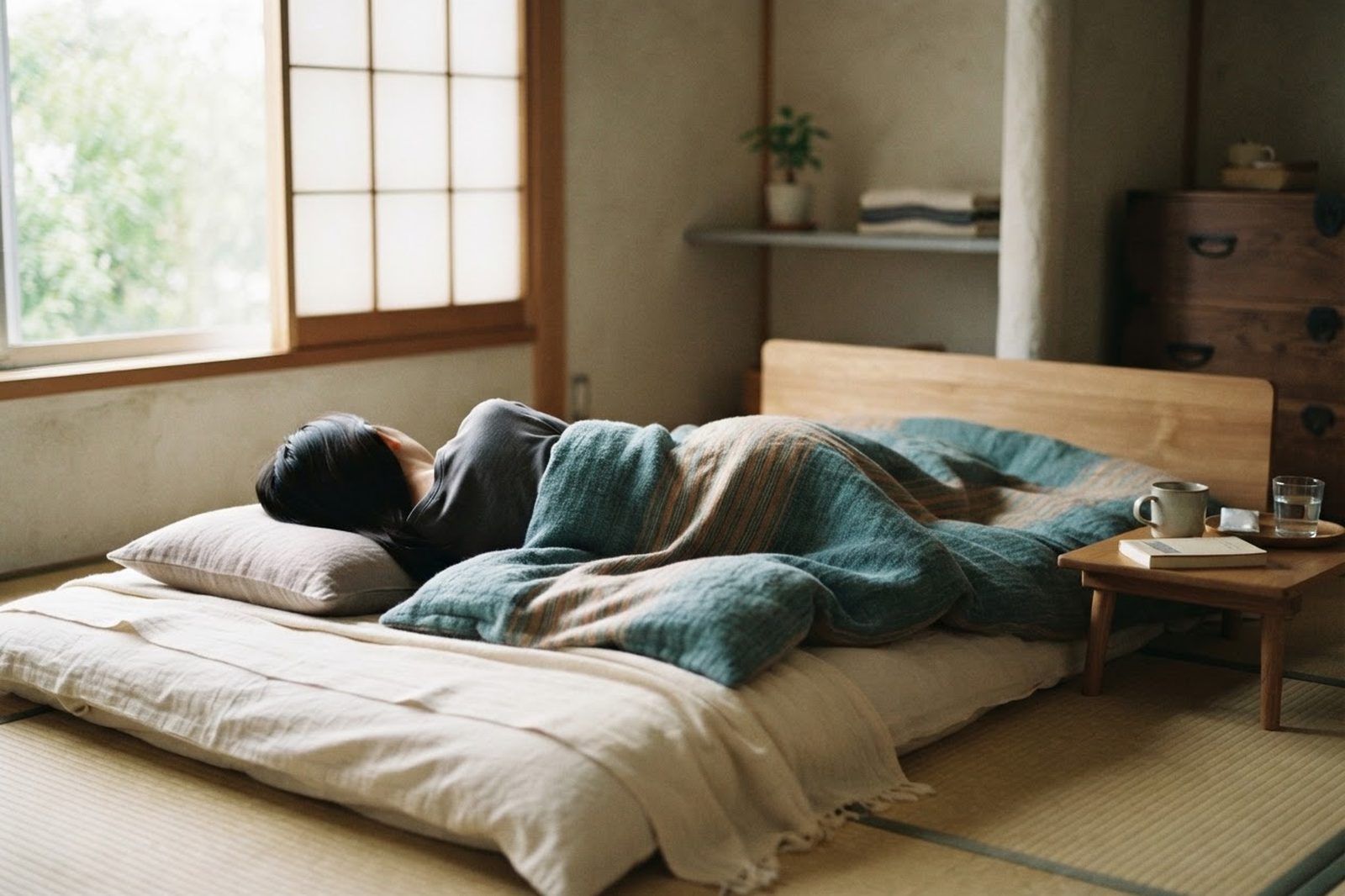 ベッドで眠っている人